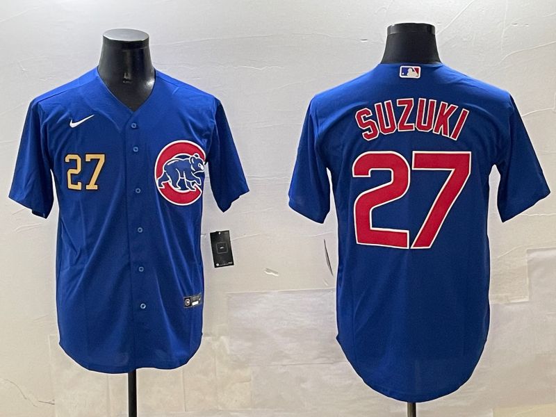 Men Chicago Cubs #27 Suzuki Blue Game 2025 Nike MLB Jersey style 4->houston astros->MLB Jersey